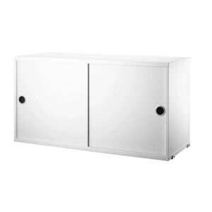 String Furniture Cabinet With Sliding Doors B: 78 cm - Hvid