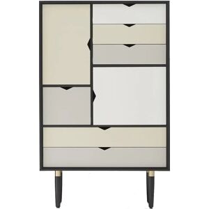 Andersen Furniture S5 Opbevaringsmøbel 83x132 cm - Sort/Farvede fronter