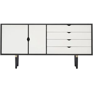 Andersen Furniture S6 Skænk 163x79 cm - Sort/Hvide Fronter