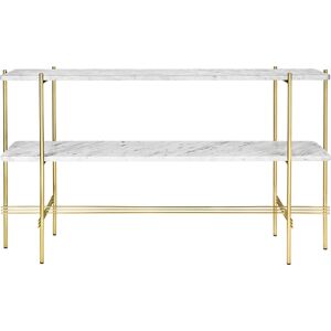 GUBI TS Console - 2 Racks - 120x30x72 cm - Brass/White Carrara Marble