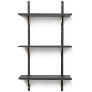 Ferm Living Sector Shelf T/N 22,1x54 cm - Black Ash/Brass