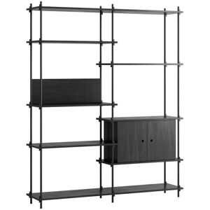 Moebe Shelving System Double w. Cabinet 200x162 cm - Black