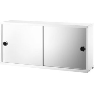 String Furniture Cabinet W. Mirror Doors 78x37 cm - White