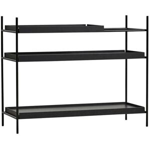 Woud Tray Shelf Low H: 81 cm - Black Painted Oak