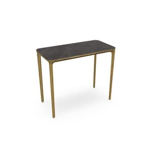 SOVET Slim 4 Legs Console L: 90 cm - Burnished Brass/Ceramics Pre-polsihed Stone Grey