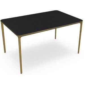 SOVET Slim Rectangular 140x90 cm - Burnished Brass/Wood Oak Stained Wengé