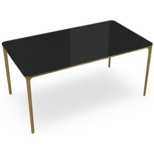 SOVET Slim Rectangular 160x90 cm - Burnished Brass/Glass Black