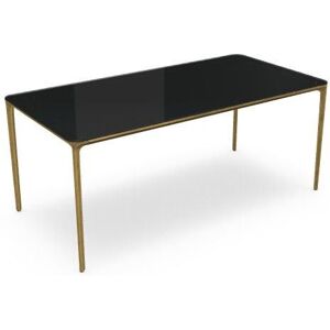 SOVET Slim Rectangular 180x90 cm - Burnished Brass/Glass Black