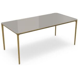 SOVET Slim Rectangular 180x90 cm - Burnished Brass/Glass Clay