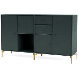 Montana Selection Couple Skænk med ben 139,2x69,6x38 cm - 163 Black Jade / Brass