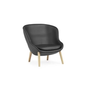 Normann Copenhagen Hyg Low Loungstol SH: 40 cm - Sort Læder/Eg