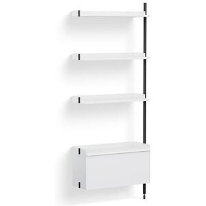 HAY Pier System 130 Add-On 80x209 cm - PS White Steel/Black Anodised Profiles