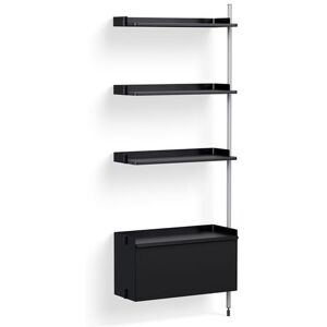 HAY Pier System 130 Add-On 80x209 cm - PS Black Steel/Clear Anodised Profiles