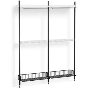 HAY Pier System 1042 2 Columns 162x209 cm - PS White Steel/Black Anodised Profiles/Anthracite Wire Shelf