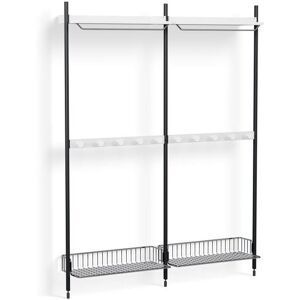 HAY Pier System 1042 2 Columns 162x209 cm - PS White Steel/Black Anodised Profiles/Chromed Wire Shelf