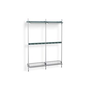 HAY Pier System 1042 2 Columns 162x209 cm - PS Blue Steel/Clear Anodised Profiles/Chromed Wire Shelf