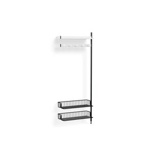 HAY Pier System 1050 Add-On 80x209 cm - PS White Steel/Black Anodised Profiles/Anthracite Wire Shelf