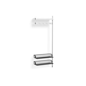 HAY Pier System 1050 Add-On 80x209 cm - PS White Steel/Clear Anodised Profiles/Anthracite Wire Shelf
