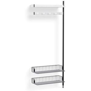 HAY Pier System 1050 Add-On 80x209 cm - PS White Steel/Black Anodised Profiles/Chromed Wire Shelf