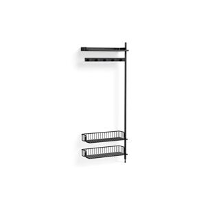 HAY Pier System 1050 Add-On 80x209 cm - PS Black Steel/Black Anodised Profiles/Anthracite Wire Shelf