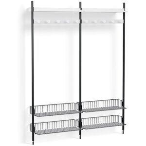 HAY Pier System 1052 2 Columns 162x209 cm - PS White Steel/Black Anodised Profiles/Chromed Wire Shelf