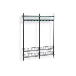 HAY Pier System 1052 2 Columns 162x209 cm - PS Blue Steel/Black Anodised Profiles/Chromed Wire Shelf