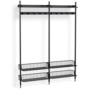 HAY Pier System 1052 2 Columns 162x209 cm - PS Black Steel/Black Anodised Profiles/Anthracite Wire Shelf