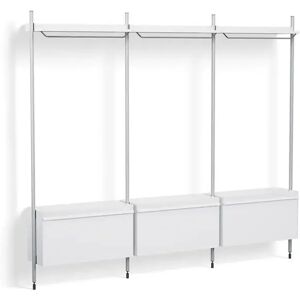 HAY Pier System 1003 3 Columns 242x209 cm - PS White Steel/Clear Anodised Profiles