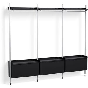 HAY Pier System 1003 3 Columns 242x209 cm - PS Black Steel/Clear Anodised Profiles