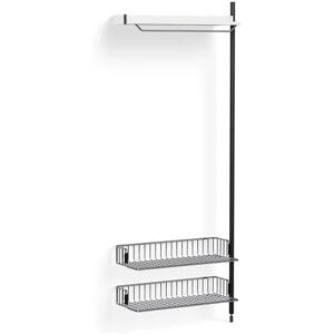 HAY Pier System 1010 Add-On 80x209 cm - PS Black Steel/Black Anodised Profiles/Chromed Wire Shelf