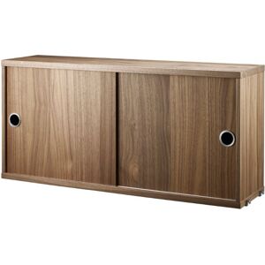 String Furniture Cabinet With Sliding Doors B: 78 cm - Walnut