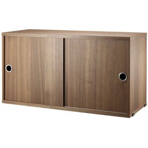 String Furniture Cabinet With Sliding Doors B: 78 cm - Walnut