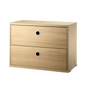 String Furniture Cabinet With Two Drawers 58x42x30 cm - Oak
