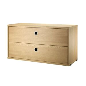 String Furniture Cabinet With Two Drawers 78x42x30 cm - Oak