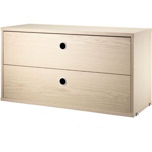 String Furniture Cabinet With Two Drawers 78x42x30 cm - Ash