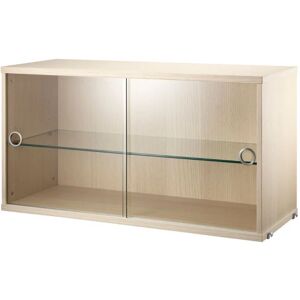 String Furniture Display Cabinet With Sliding Glass Doors B: 78 cm - Ash