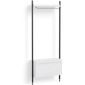 HAY Pier System 1001 1 Column 82x209 cm - PS White Steel/Black Anodised Profiles