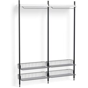 HAY Pier System 1012 2 Columns 162x209 cm - PS White Steel/Black Anodised Profiles/Chromed Wire Shelf