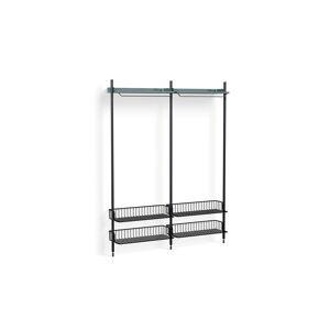 HAY Pier System 1012 2 Columns 162x209 cm - PS Blue Steel/Black Anodised Profiles/Anthracite Wire Shelf