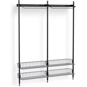 HAY Pier System 1012 2 Columns 162x209 cm - PS Black Steel/Black Anodised Profiles/Chromed Wire Shelf