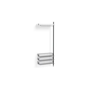HAY Pier System 1020 Add-On 80x209 cm - PS White Steel/Black Anodised Profiles/Chromed Wire Shelf
