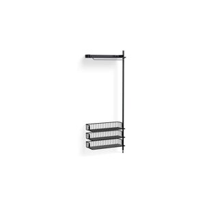 HAY Pier System 1020 Add-On 80x209 cm - PS Black Steel/Black Anodised Profiles/Anthracite Wire Shelf