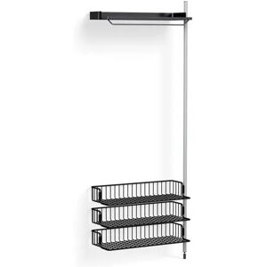 HAY Pier System 1020 Add-On 80x209 cm - PS Black Steel/Clear Anodised Profiles/Anthracite Wire Shelf