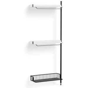 HAY Pier System 1030 Add-On 80x209 cm - PS White Steel/Black Anodised Profiles/Anthracite Wire Shelf