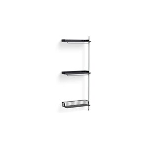 HAY Pier System 1030 Add-On 80x209 cm - PS Black Steel/Clear Anodised Profiles/Anthracite Wire Shelf