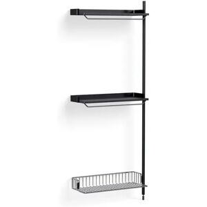 HAY Pier System 1030 Add-On 80x209 cm - PS Black Steel/Black Anodised Profiles/Chromed Wire Shelf