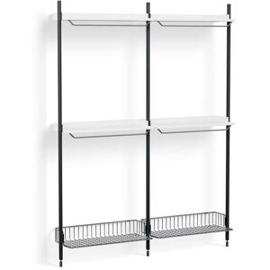 HAY Pier System 1032 2 Columns 162x209 cm - PS White Steel/Black Anodised Profiles/Chromed Wire Shelf