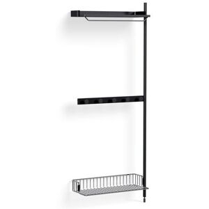 HAY Pier System 1040 Add-On 80x209 cm - PS Black Steel/Black Anodised Profiles/Chromed Wire Shelf