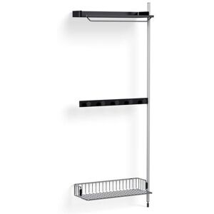 HAY Pier System 1040 Add-On 80x209 cm - PS Black Steel/Clear Anodised Profiles/Chromed Wire Shelf