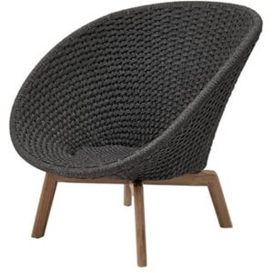 Cane-line Outdoor Peacock Loungestol SH: 34 cm - Teak / Dark Grey